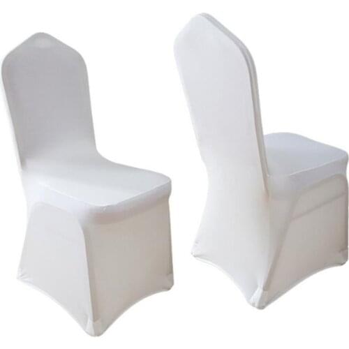 White Wedding Party Chair Cover Universal Stretch Polyester Spandex Hotel Meeting 50 pieces Chair Covers Wholesale SN1448