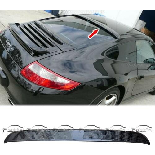 For Porsche 911 997 Carrera 2DR Coupe Rear Roof Spoiler Window Wing Lip Carbon Fiber 05-08