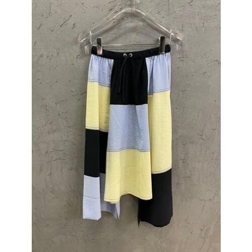 Summer Fashion 2021 New Women Plaid Patchwork Casual Midi Luxury Skirt 2 Color Tutu