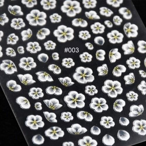 1 Sheet Flower Nail Art Stickers White Lace Nail Sticker Acrylic Flower Adhesive Nail Decals Rose Gold Nail Stickers