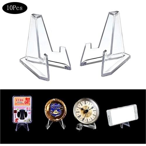 10Pcs Acrylic Coin Display Stand Easel Rack for Collectable Challenge Military Coin Capsule Medal Holder Collection Supplies
