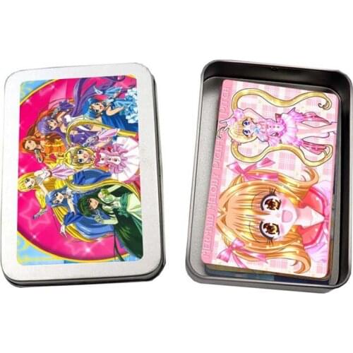 30PCS Little Fish Fairy Pearl Mermaid Game Cards Iron Box Character Table Playing Toys For Family Children Gift