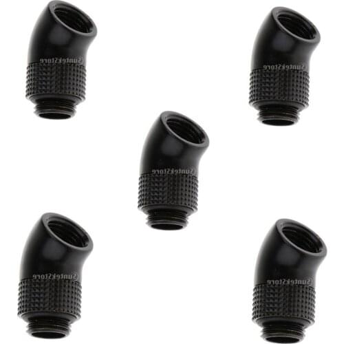 5pcs Premium G1/4 inch Thread Rotary Fitting Extender 45 Degree Tubbing Fitting Adapters DIY PC Water Cooling Mount Connectors