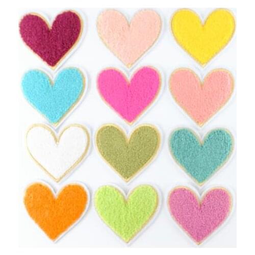 5Pcs Cute Love Towel Embroidery Iron On Patches for T-shirt Clothing Diy Garment Decoration Accessories Applique