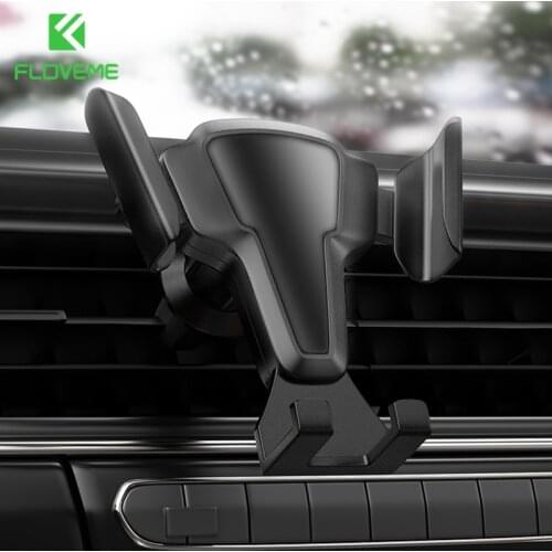 FLOVEME 6.8" Thicker Gravity Car Phone Holder Auto Lock Silicone Pad Air Vent Clip Mount Stand Mobile Phone Holder Bracket InCar
