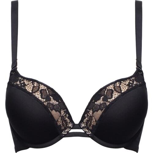 New Sexy Deep V Cup Bras For Women Push Up Lingerie Seamless Lace Bra Bralette Backless Plunge Intimates Female Underwear