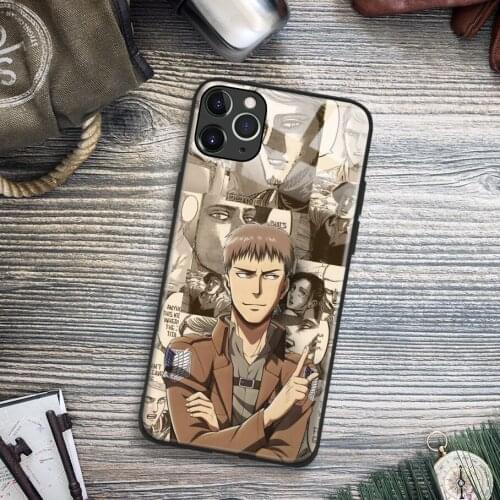 Attack on Titan Jean Kirschstein Anime Soft TPU Glass Phone Case for IPhone SE 6s 7 8 Plus X Xr Xs 11 12 Mini Pro Max Samsung