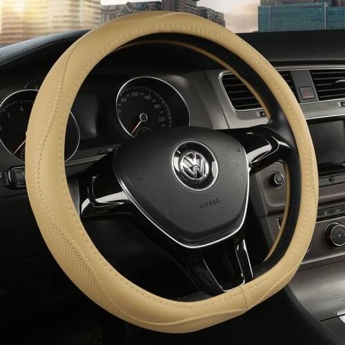 D Shape 38cm Car Steering Wheel Cover Non-slip PU Leather for VW POLO GOLF 7 Scirocco Suzuki Swift Nissan Rogue High Quality