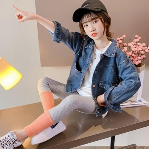 Girls Babys Kids Coat Jean Jacket Outwear 2021 New Spring Autumn Overcoat Top Sport Zipper Princess Toddler Childrens Clothing