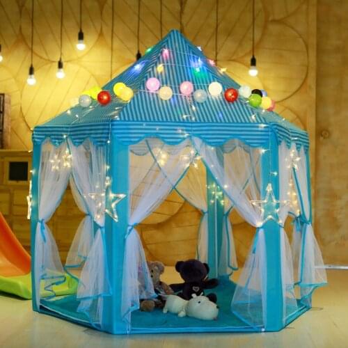 Children Princess Castle Tent Indoor Outdoor Garden Folding Game Tent Camping Picnic Hut Party Shade Mesh Gauze Tent
