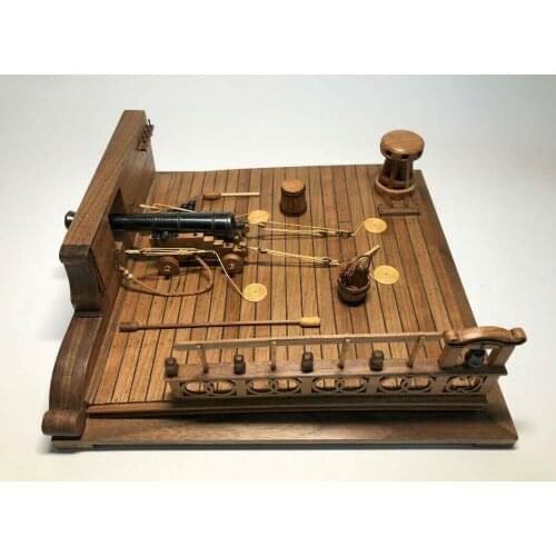 Ancient Battleship 1/26 Deck 8 Pound Cannon Scene Wood Ship Model kit