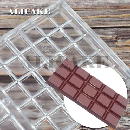 4 Cavity Polycarbonate Chocolate Mould Thick Tray Form for Chocolate Bar Shape Molds Trays Baking Bakery Mold Pastry Tools