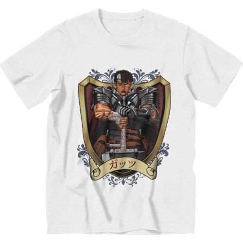 Gattsu Berserk T Shirts Men Short Sleeve 100% Cotton T-shirts Byronic Hero Guts Tee Tops Graphic Tshirt Gift