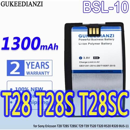 GUKEEDIANZI High Capacity Battery BSL-10 1300mAh for Sony Ericsson T28 T28S T28SC T29 T39 T520 T320 R520 R320 BUS-11 Bateria