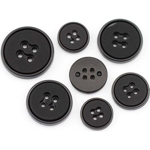 Arts Crafts 15/18/21/25/30mm 4 holes Buttons golden/black edge resin for coat shirts Sweaters handmade Gift DIY favor Sewing Wh