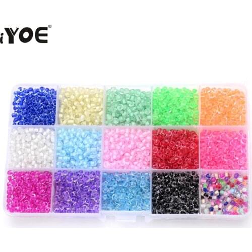IYOE 2500pcs/Lot 15 Colors 4mm Mini Seed Beads Kit For DIY Bracelet Earring Y2K Necklace Making Jewelry Accessories