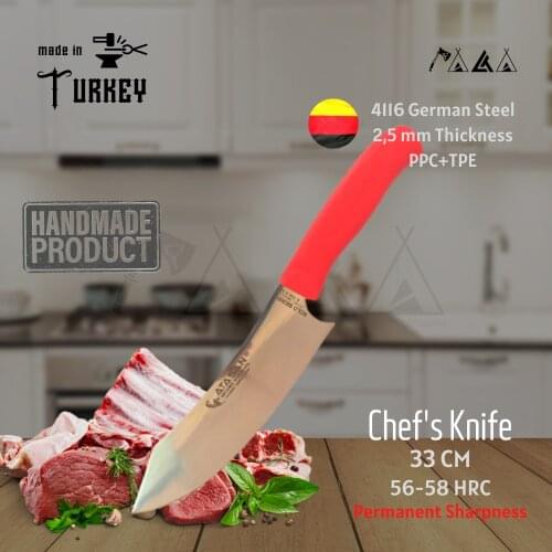 ATASAN Gold Series Curved Chef Knife 02 Kitchen Knive Handmade High Quality Professional Stainless Steel Butcher Steak Stripping