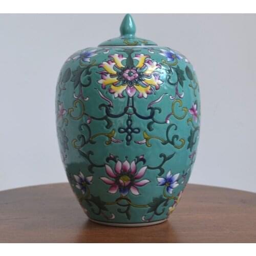 Classical Chinese Famille Rose Porcelain storage pot High Temperature Ceramic Decorative Jar Living Room Dining Room ceramic jar