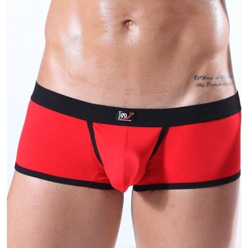 Man Seamless Cotton Underwear Male Sexy Penis Pouch Boxers Shorts Gay Male Mini Trunks Panties WangJiang Brand