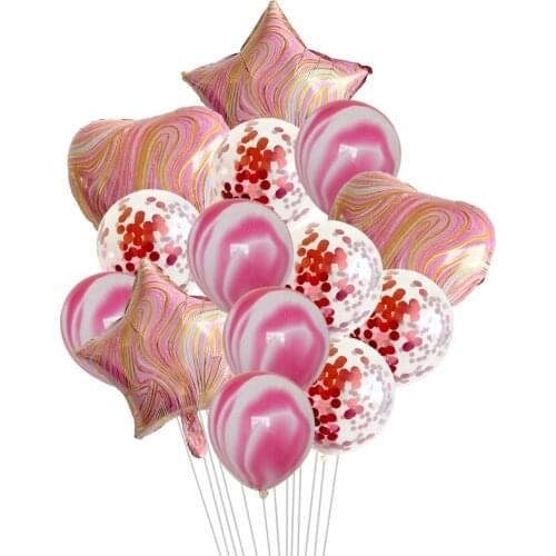 Globos Latex Metallic Marble Confetti Balloons Set Birthday Party Decorations Kids Decor Supplies