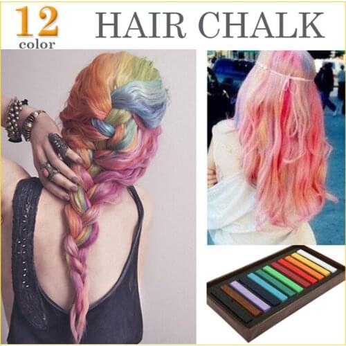 New 12 Color Hair Chalk Set Soft Crayons Mungyo Chalk Pastels Easy Temporary Hair Chalk Dye Chalk Pastel Drawings Color Rings