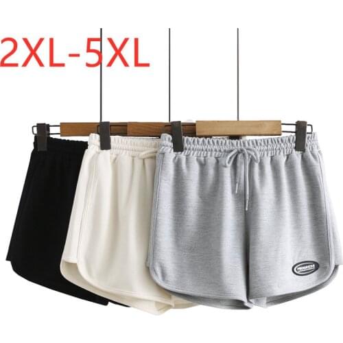 New 2021 Ladies Summer Plus Size Shorts For Women Large Loose Casual Loose Cotton Belt Gray Black Pocket Shorts 2XL 3XL 4XL 5XL