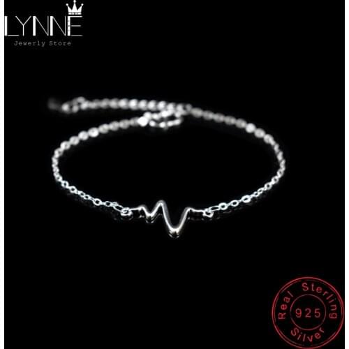 New Fashion Simple Waves Bracelet Hand Chain 925 Sterling Silver Sexy Summer Lightning Pendant Bracelets For Women&Girl Jewelry