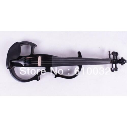 New black 5 string 16'' Electric Viola Silent Solid Wood Body Powerful Sound Case Bow