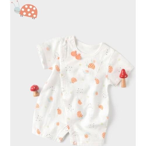 ILCOIN infant wear Cotton gauze lightweight breathable short sleeve infant wear