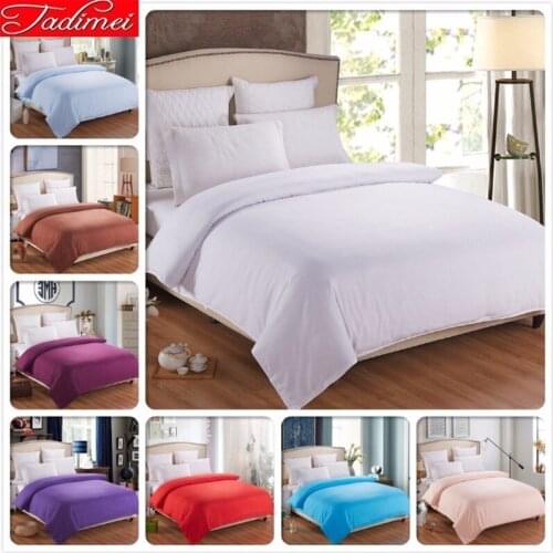 1 Piece Duvet Cover White Plain Pure Color Bedding Bag Quilt Blanket Comforter Case 150x200 180x220 200x230 220x240 Soft Cotton