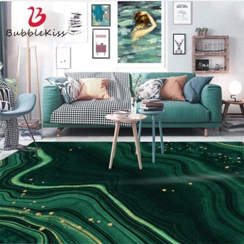 Bubble Kiss Nordic Style Green Rock Pattern Crystal Velvet Carpet Home Decor Bedroom Area Rugs Polyester Customized Hallway Mat