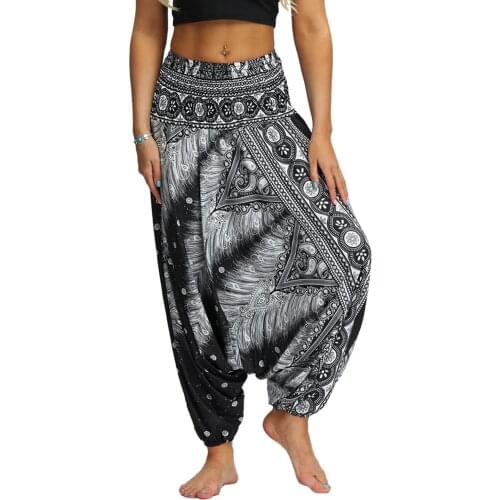High Waist Yoga Pants For Women Harem Baggy Hippie Boho Aladdin Genie Pants