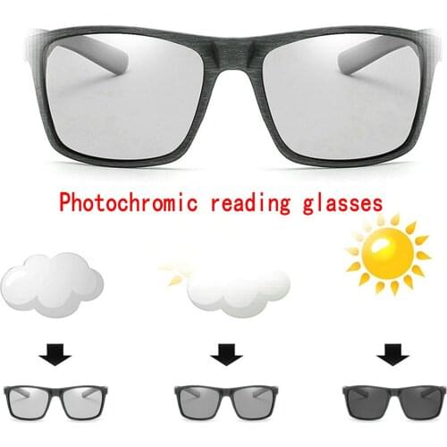 Outdoor photochromic Bifocal Reading Glasses Multifocal Near Far Plastic Presbyopic Glasses for Men Sport driving sunglasses NX