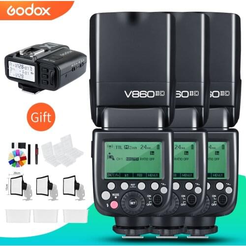 Godox 3x V860II-C V860II-N V860II-S V860II-F V860II-O 1/8000s TTL Flash Speedlite X1T Trigger for Canon Nikon Sony Fuji Olympus