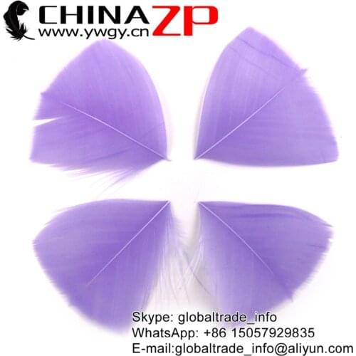 CHINAZP Factory 3~7cm 100Pcs/lot High Quality Dyed Lavender Turkey Feathers Petal Trimmed Wholesale for Craft