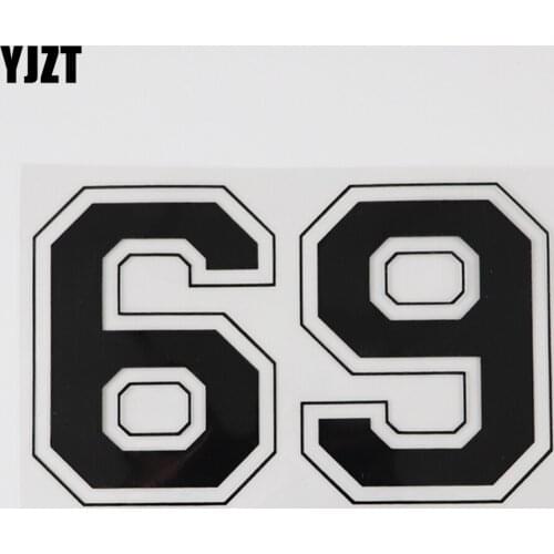 YJZT 15.9CM*9.8CM Creative Arabic Number 69 Decal Number Car Sticker Vinyl 13D-0383