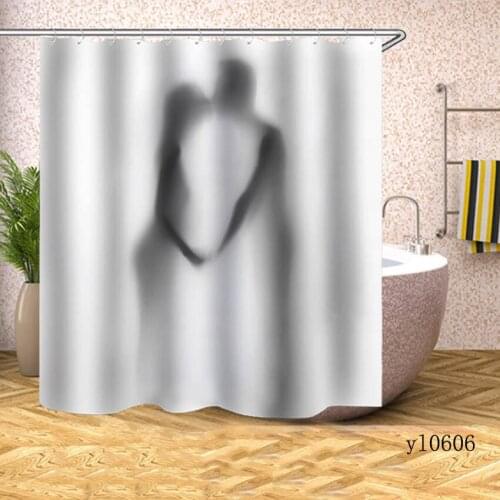 Lovers Shower Curtains Beauty Waterproof Bath Curtains Household for Bathroom Bathtub Large Wide Bathing Cover Rideau De Bain