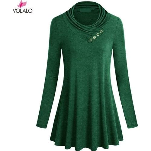 VOLALO Womens Long Sleeve Cowl Neck Form Fitting Casual Tunic Top Tshirt Long Sleeve Top Tshirt Long Sleeve Shirt Women