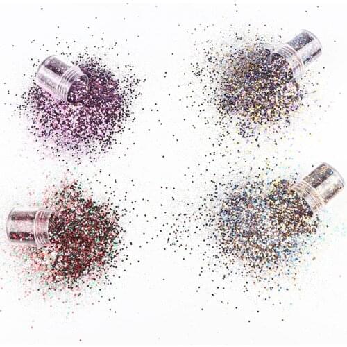 1 Bottle of Nail Polish Glitter Powder Christmas Mix Series 3D Nail Polish Glitter Holographic Pigment Powder Sequin Set 10Ml