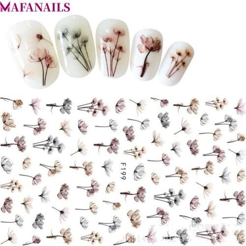 1 Pc Nail Sticker Flower Pattern Water Transfer Decal Sliders Tattoo Manicure Wraps Tools for Nail Art Tip Decoration F199