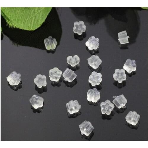 100/lot Earrings Jewelry Accessories DIY Plum Flower Soft Plastic Ear Plugging Blocked Jewelry Wholesale