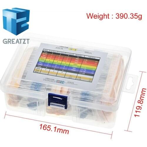 2600pcs/lot 130 Values 1/4W 0.25W 1% Metal Film Resistors Assorted Pack Kit Set Lot Resistors Assortment Kits Fixed resistor