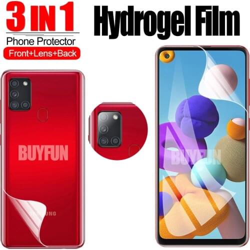 3-in-1 Hydrogel Film For Samsung A21S Screen Protector Camera Protective Glass For Samsung Galaxy a50 a30s a31 a21 a21s Film