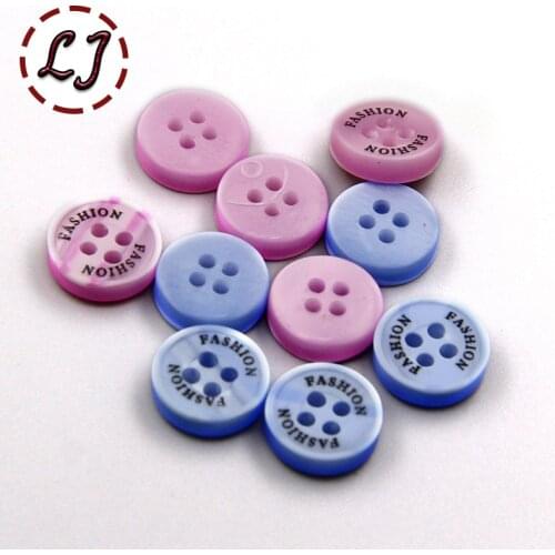 30PCS/LOT pink blue fashion letter Button 11mm resin button plastic summer style button sew accessory scrapbooking