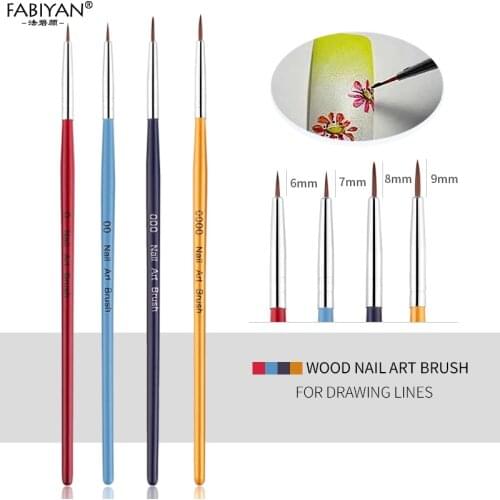 4Pcs French Wood Painting Drawing Builder Dotting Dot Brush UV Gel Nail Art Polish Tips Brushes Pen DIY Manicure Tools Set Kit