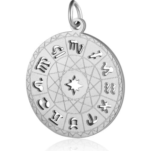 5 Pieces Zodiac Constellation Charm Wholesale 100% Stainless Steel Never Tarnish DIY Jewelry Finding Pendant