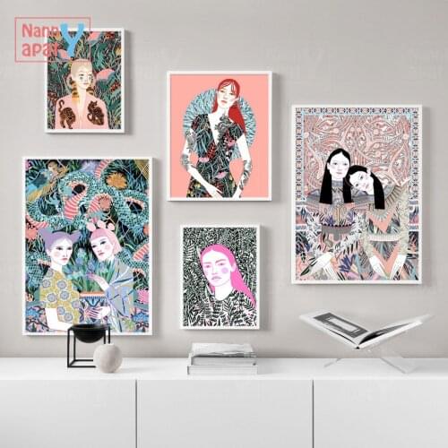 Abstract Totem Tattoo Woman Art Poster Flower Nursery Print Poster Retro Wall Art Picture Modular Living Room Home Wall Decor