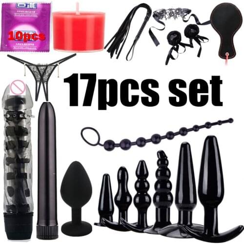 17pcs Set Anal Plug Beads G-Spot Massager Vaginal Anal Butt Plug Dildo Intimate Adult Sex Toys For Couples sex tools