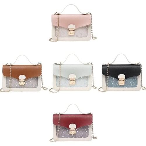 ASDS-Fashion Bag Girl Sequins Star Print Shoulder Bag Chain Handbag Messenger Bag Ladies