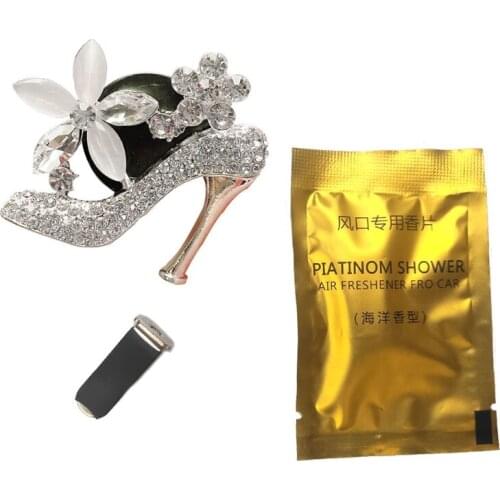 Auto Rhinestone Air Freshener Fragrance Clip Shoe Pattern Car Aroma Diffuser G8TE